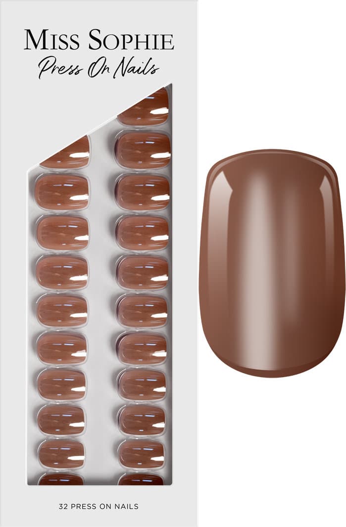 MISS SOPHIE Press On Nails Glazed Cocoa Short Square