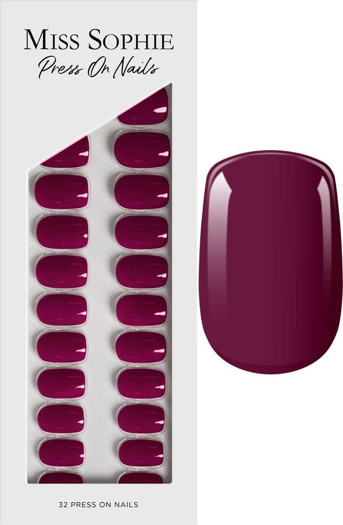 MISS SOPHIE Press On Nails Short Square Berry