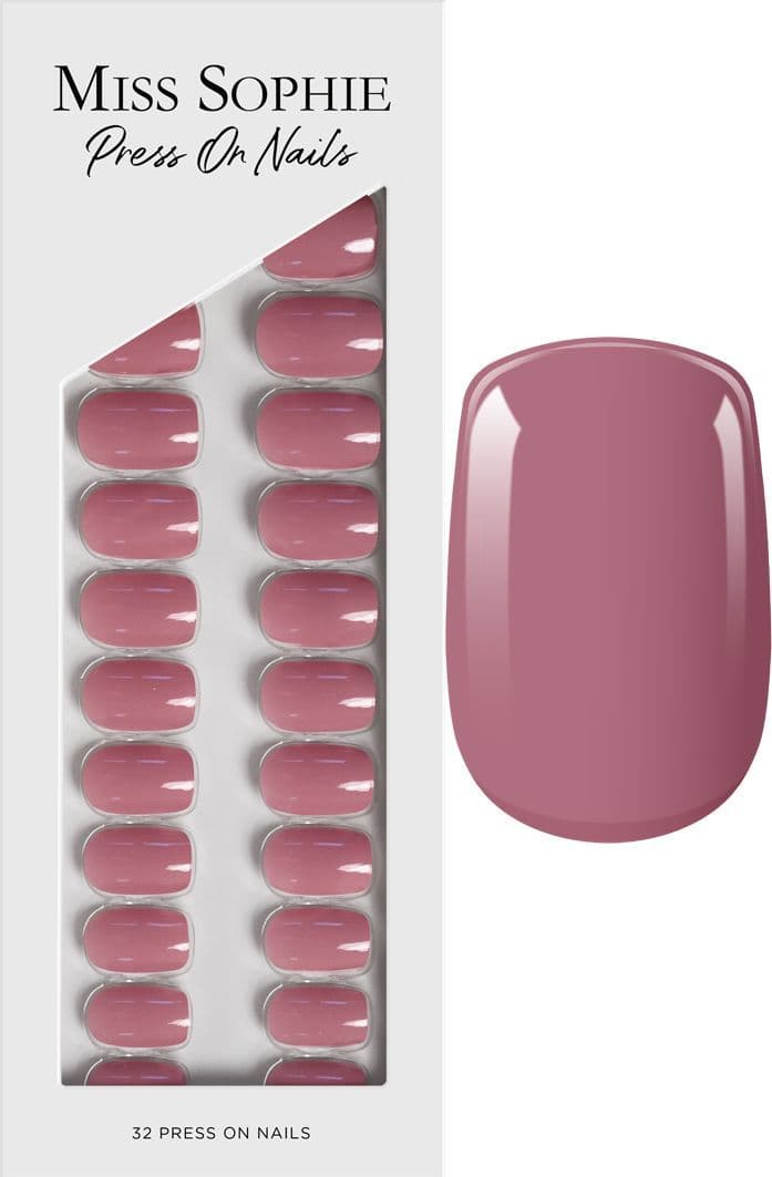 MISS SOPHIE Press On Nails Short Square Rosewood Love 