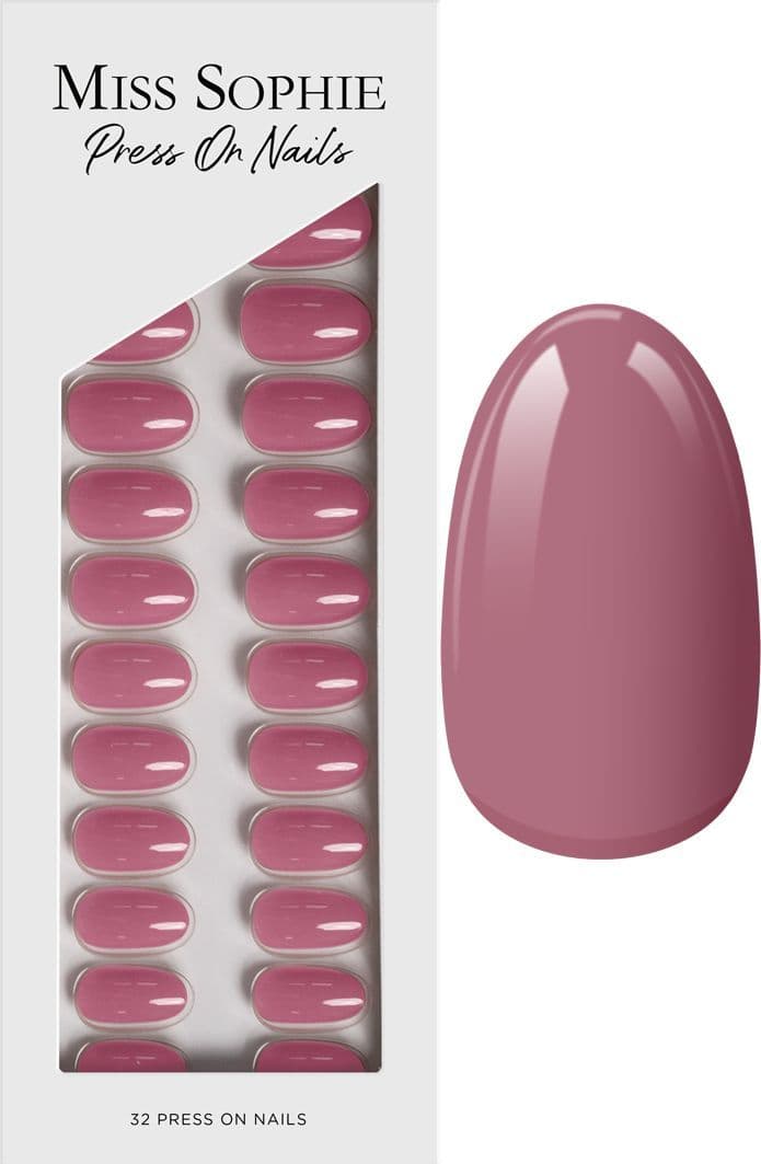 MISS SOPHIE Press On Nails Short Round Rosewood Love