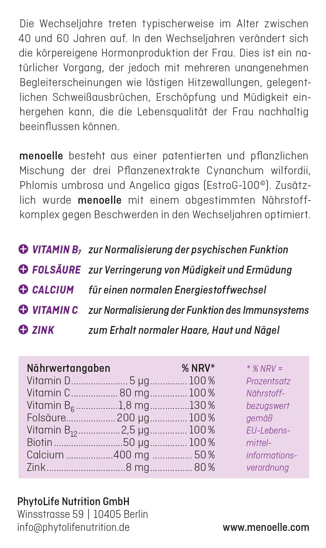 Produktbild menoelle Tabletten für Frauen in den Wechseljahren mit EstroG 100 Extrakt 3 von 4