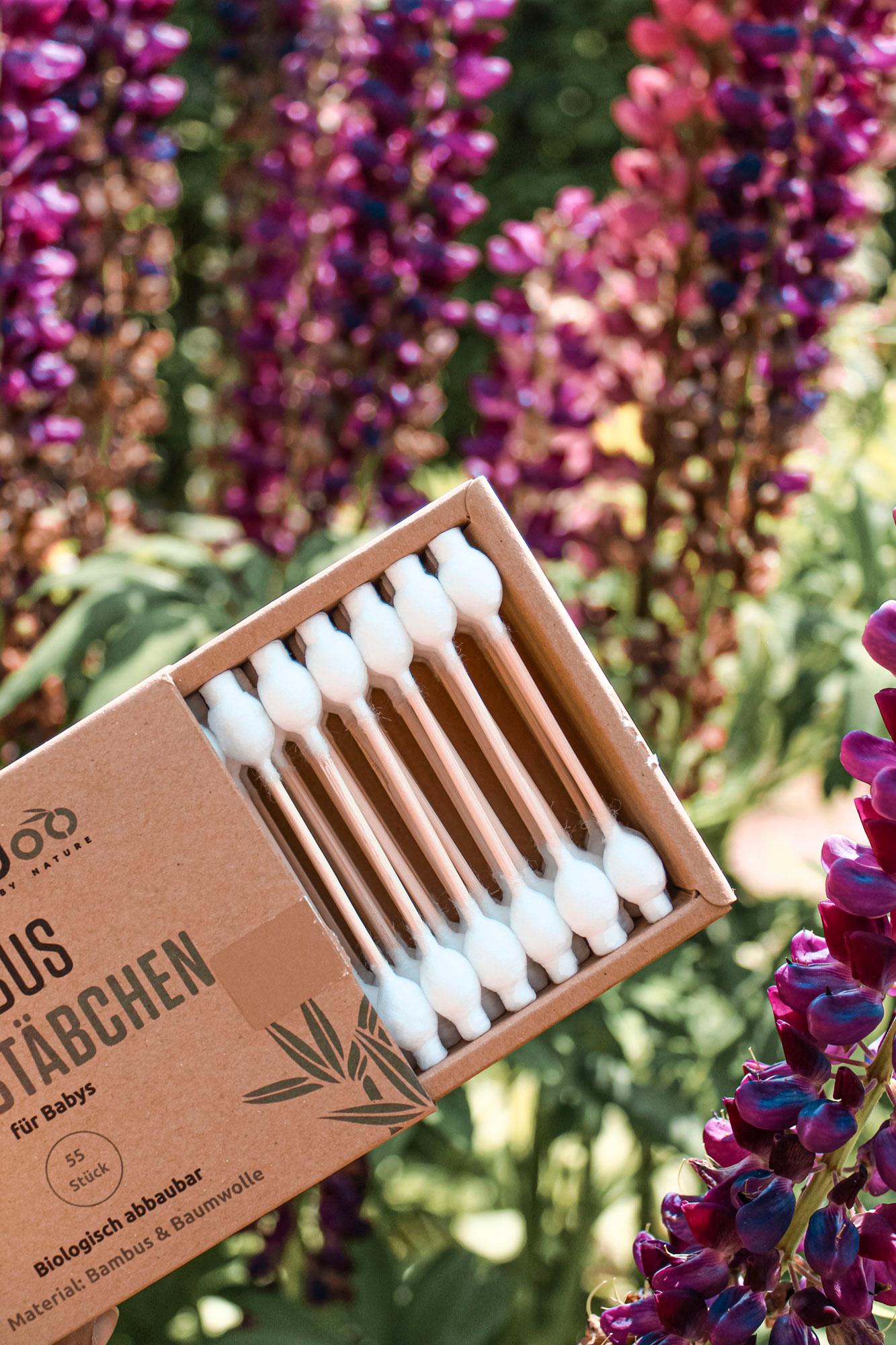 Produktbild pandoo Bambus-Wattestäbchen für Babys m. Sicherheitskopf 3 von 6