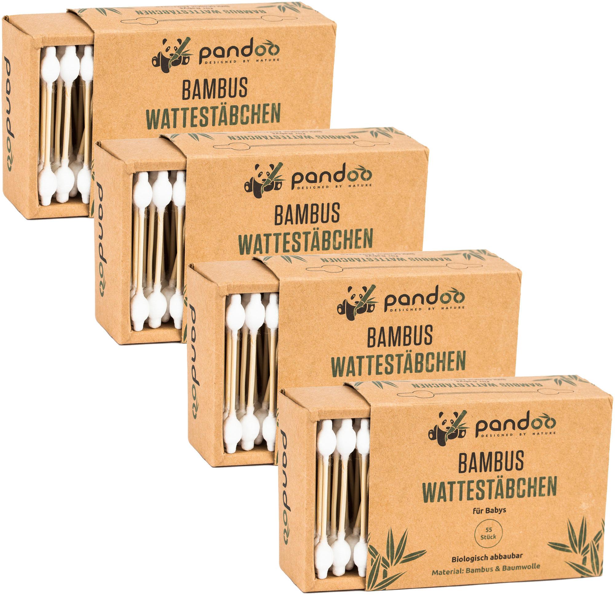 Produktbild pandoo Bambus-Wattestäbchen für Babys m. Sicherheitskopf 5 von 6