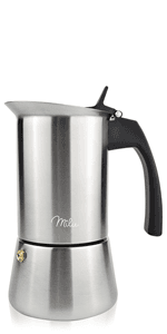 Milu Edelstahl Induktion Espressokocher-Set 6-tlg.