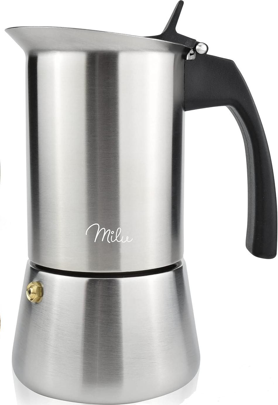 Milu Edelstahl Induktion Espressokocher-Set 6-tlg.