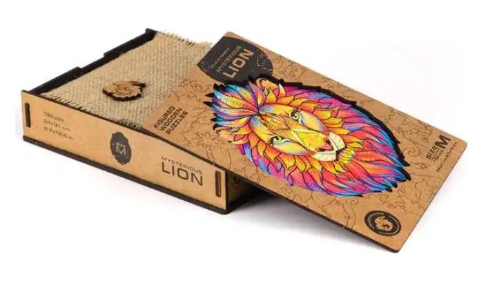 Produktbild ELLIOT UNIDRAGON - Mysterious Lion (24 x 31 cm - Größe M) Holzpuzzle - 192 Teile 7 von 8