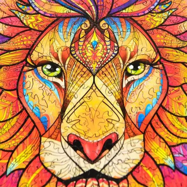 Produktbild ELLIOT UNIDRAGON - Mysterious Lion (24 x 31 cm - Größe M) Holzpuzzle - 192 Teile 3 von 8