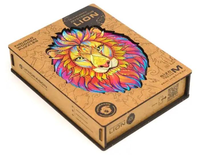 Produktbild ELLIOT UNIDRAGON - Mysterious Lion (24 x 31 cm - Größe M) Holzpuzzle - 192 Teile 6 von 8