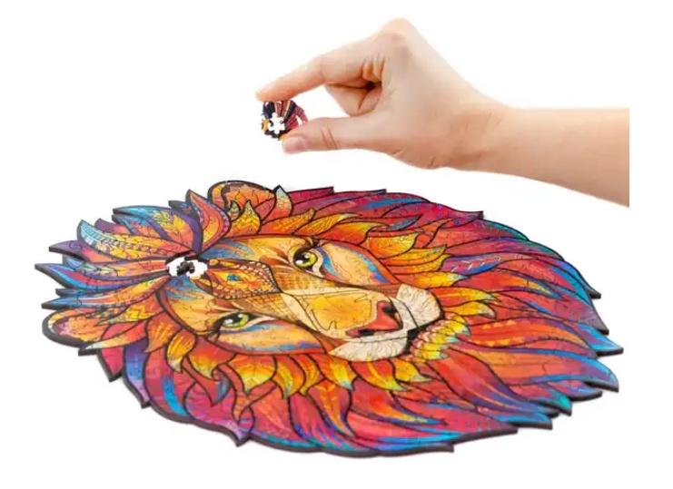 Produktbild ELLIOT UNIDRAGON - Mysterious Lion (24 x 31 cm - Größe M) Holzpuzzle - 192 Teile 8 von 8