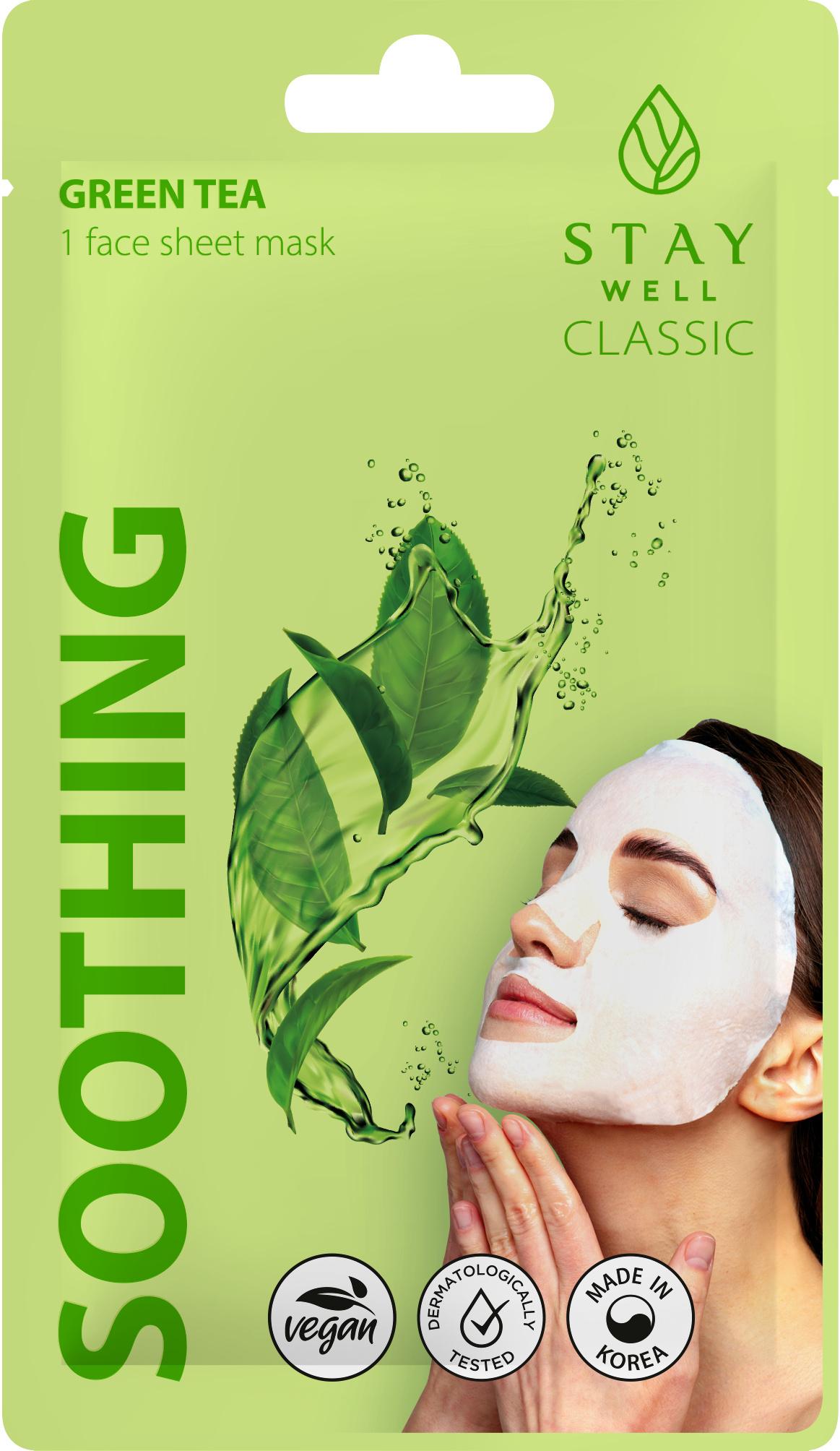 STAY WELL Classic sheet mask - GREEN TEA Soothing