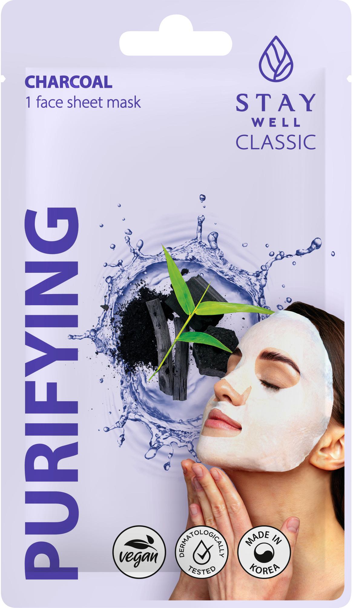 STAY WELL Classic sheet mask - CHARCOAL Purifying