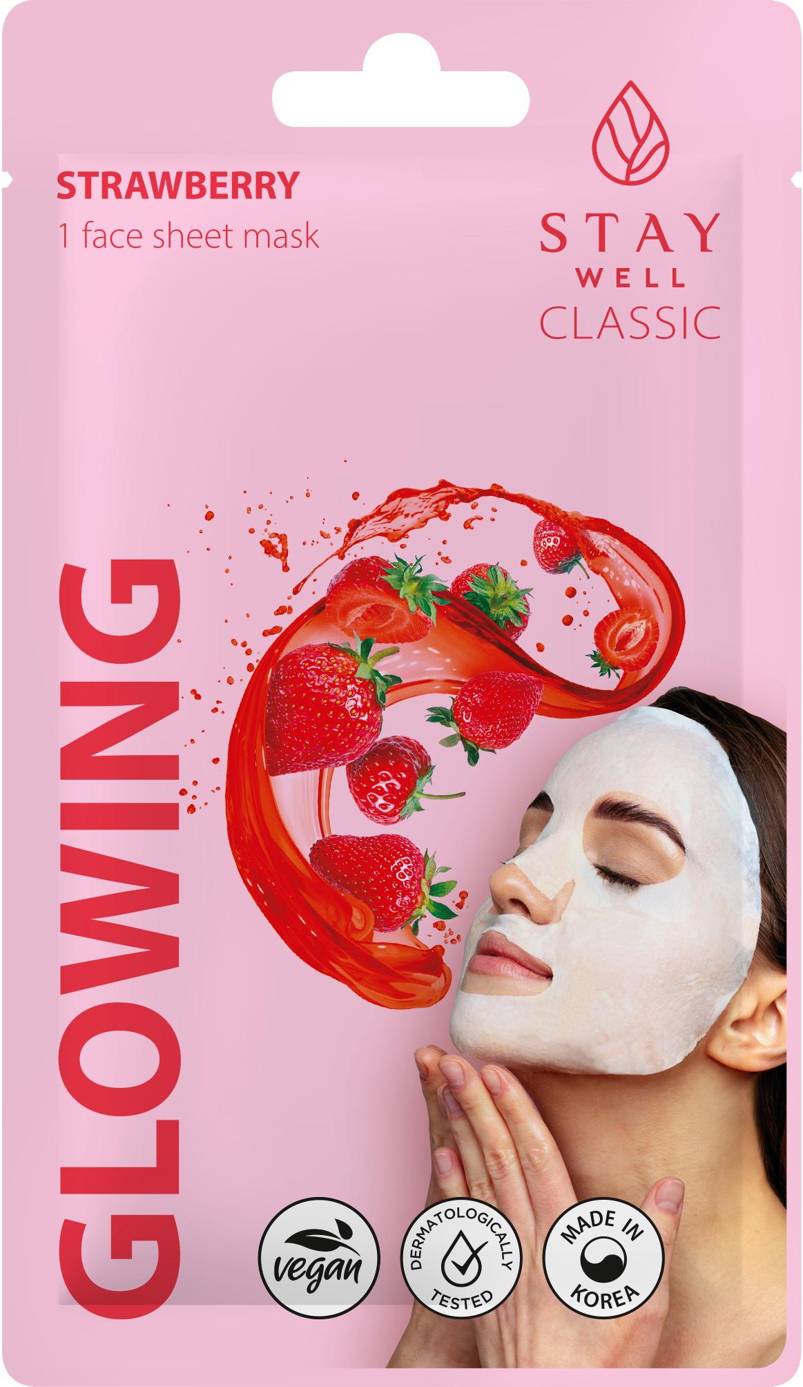 STAY WELL Classic sheet mask - STRAWBERRY Glowing