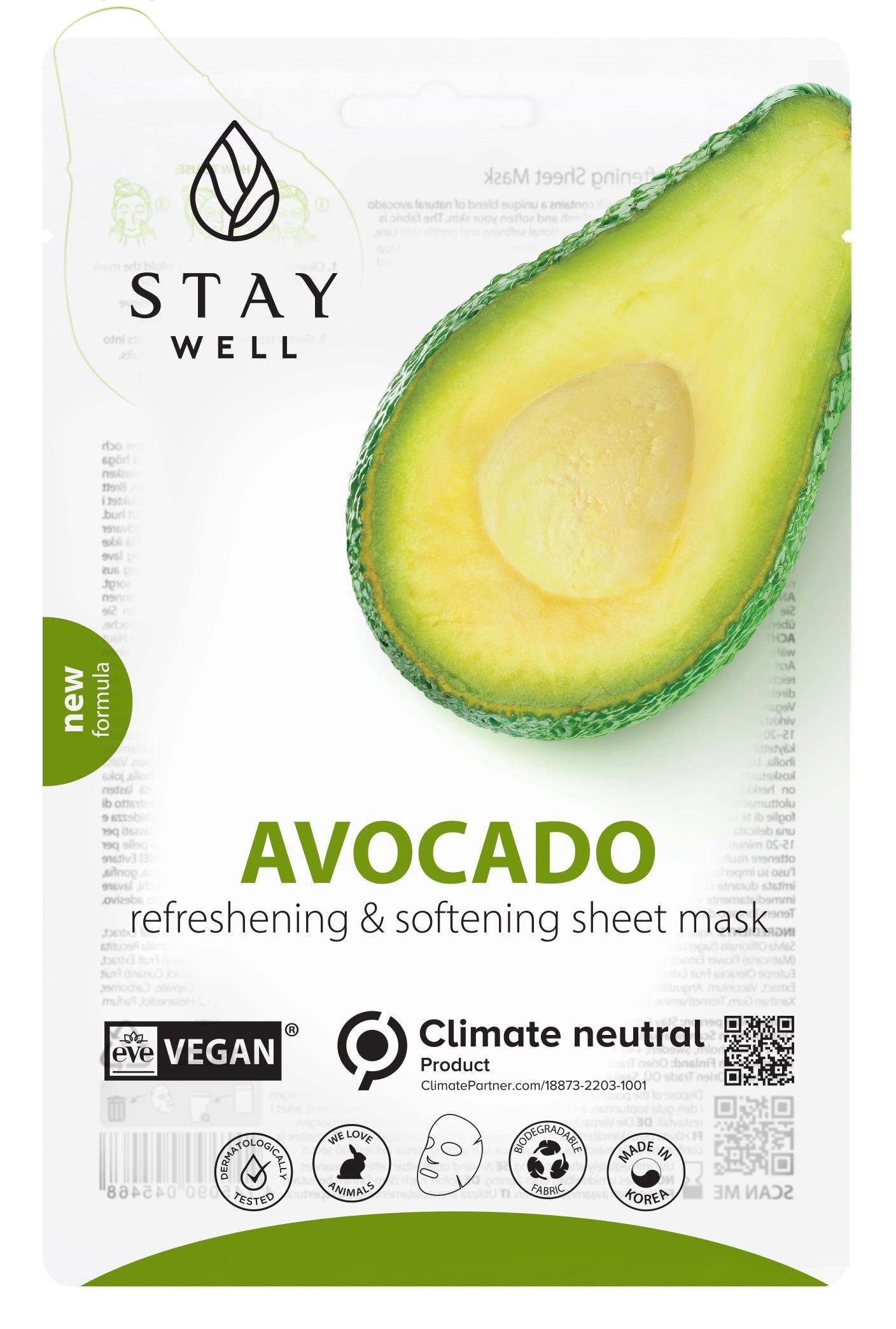 STAY WELL Vegan sheet mask - AVOCADO