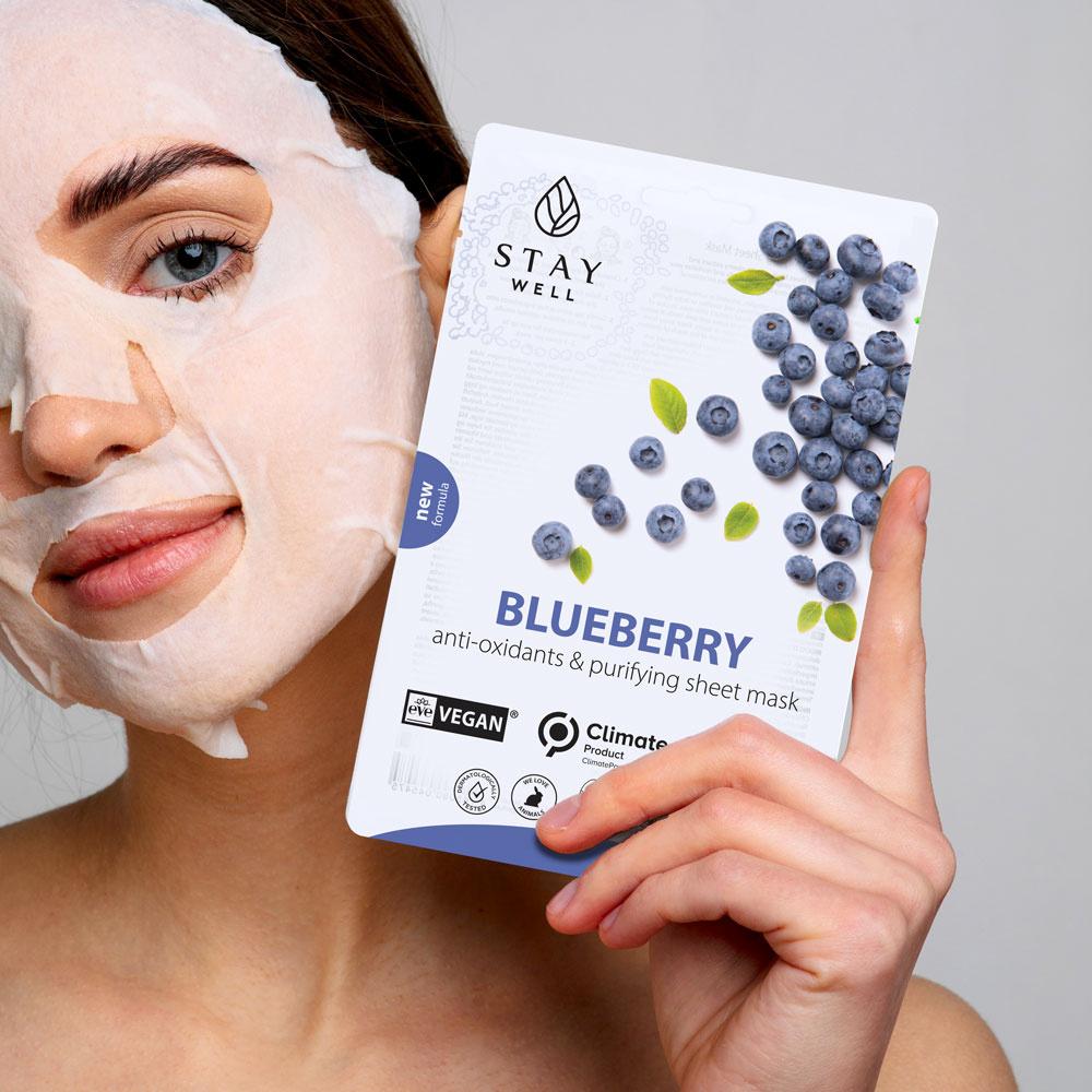 Produktbild STAY WELL Vegan sheet mask - BLUEBERRY 3 von 5