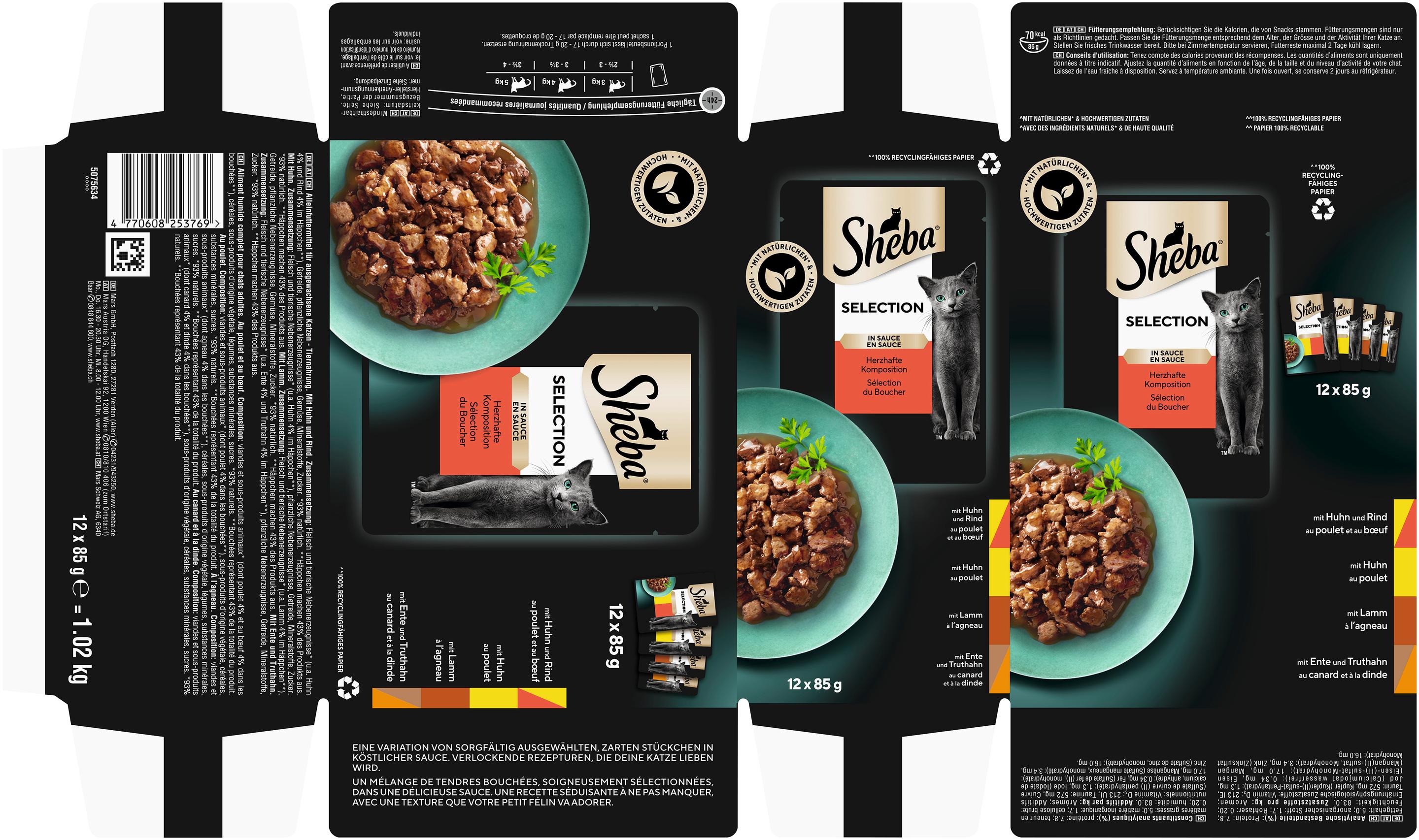 Produktbild SHEBA® Selection in Sauce Herzhafte Komposition Portionsbeutel 12x85g 9 von 18