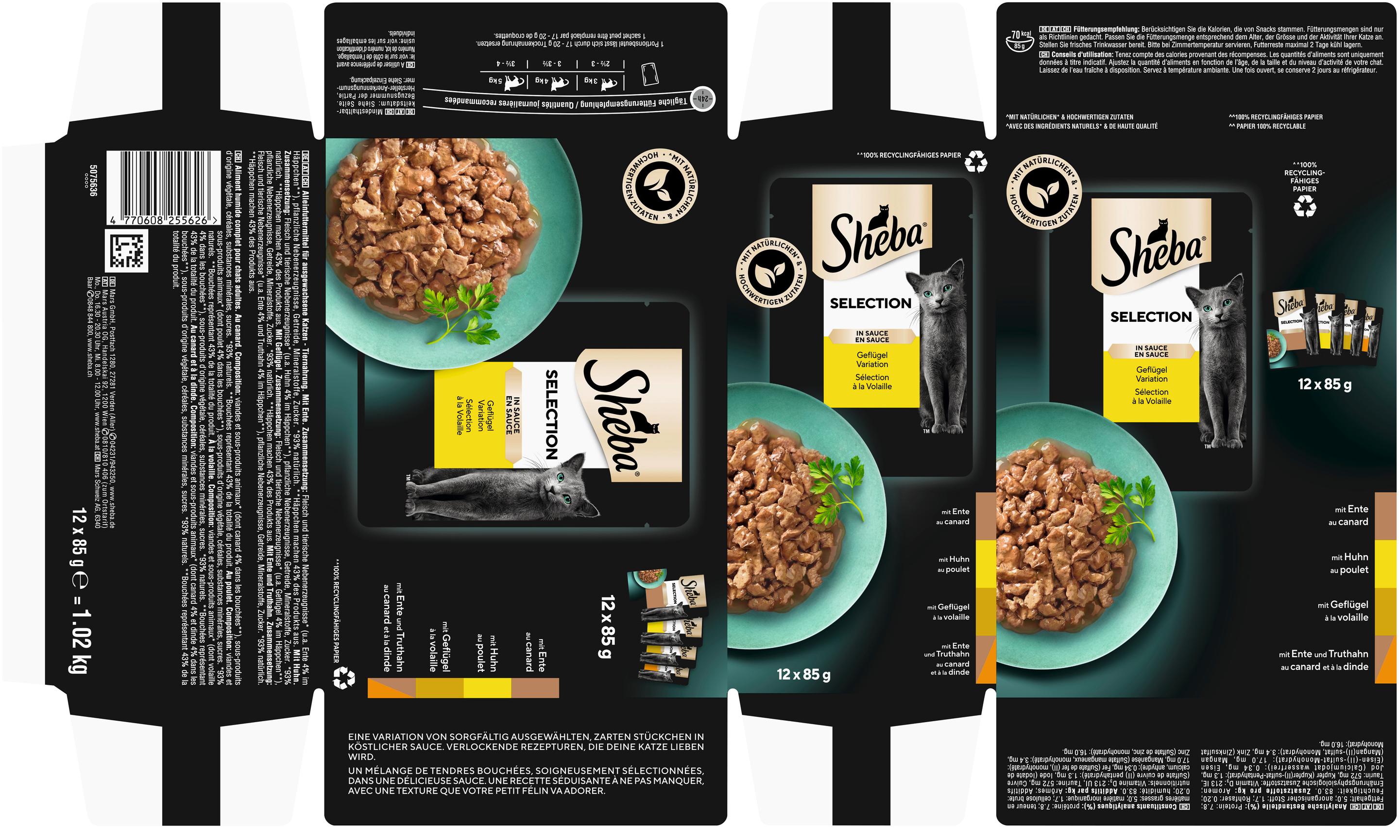 Produktbild SHEBA® Selection in Sauce Geflügel Variation Portionsbeutel 12x85g 7 von 16