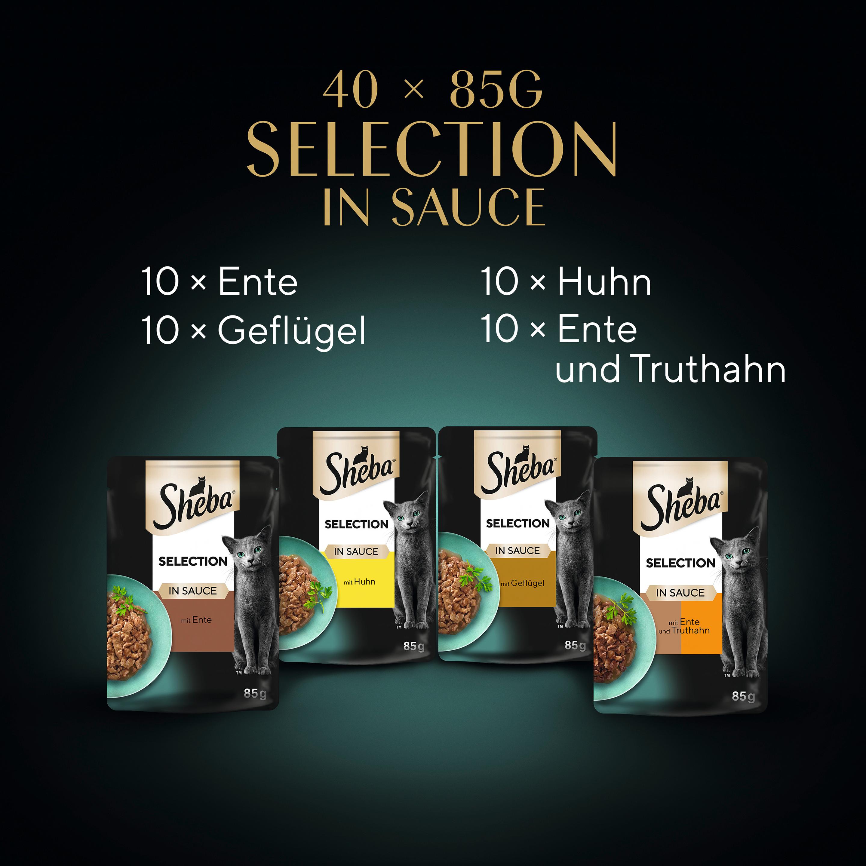 Produktbild Sheba Katzennassfutter Selection in Sauce Geflügel Vorratspack 40x85g 7 von 7