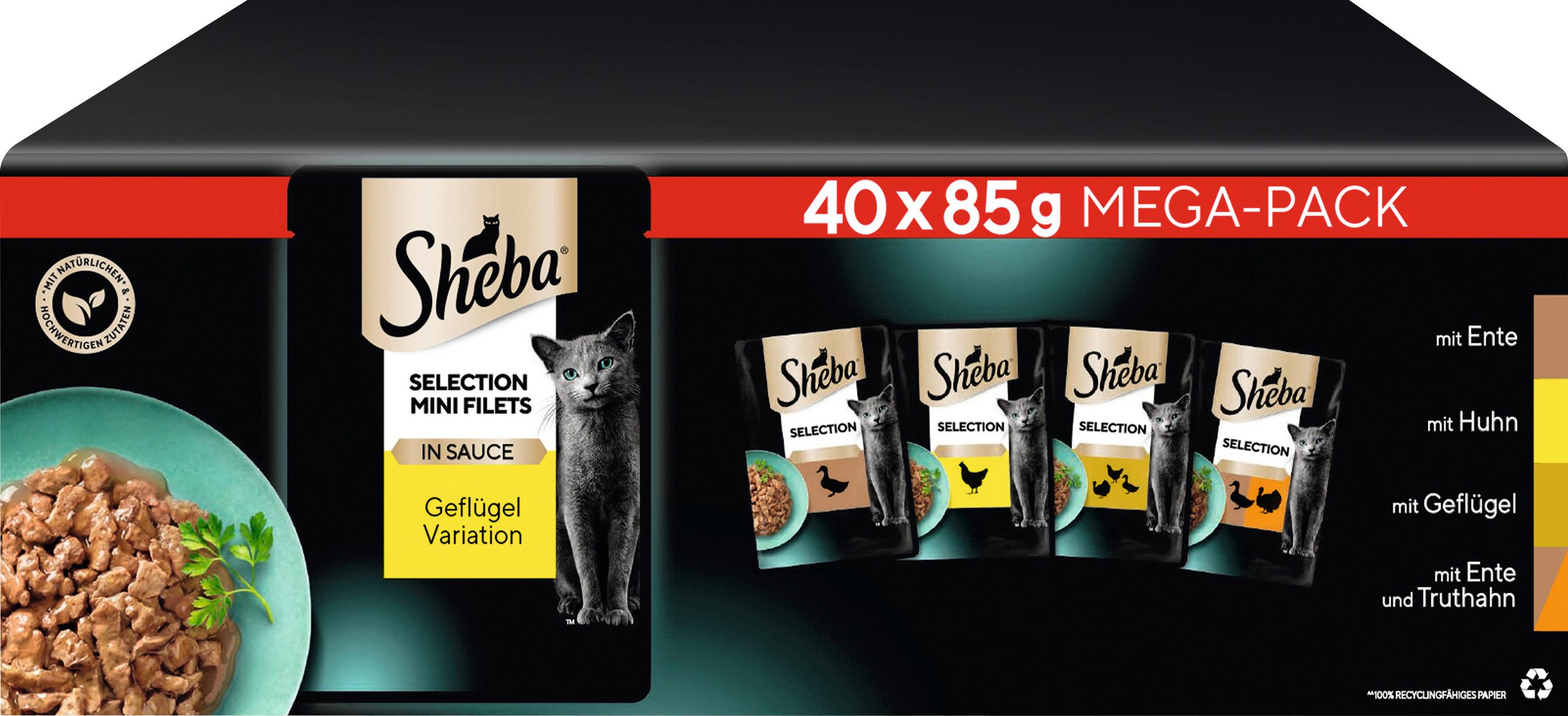 Produktbild Sheba Katzennassfutter Selection in Sauce Geflügel Vorratspack 40x85g 5 von 7