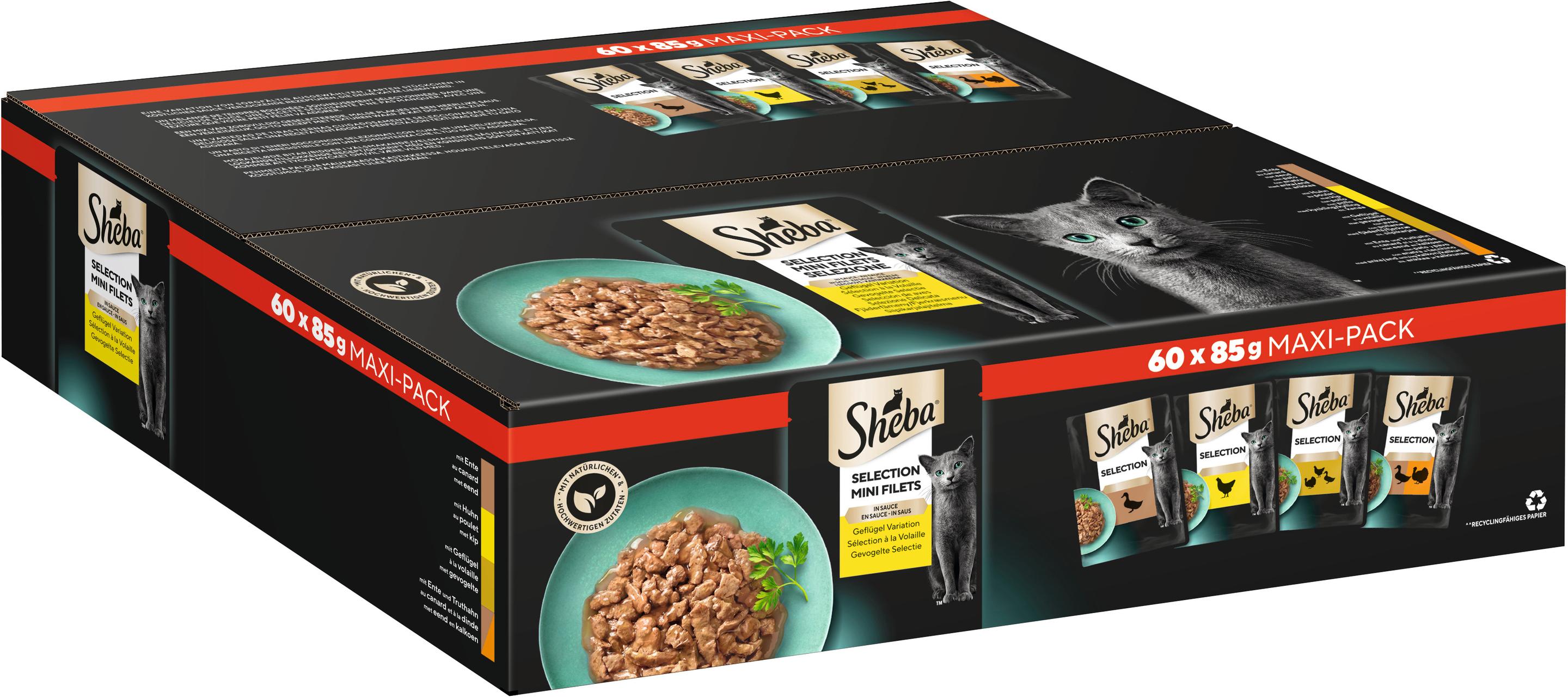 Produktbild SHEBA® Maxi-Pack Selection Mini Filets in Sauce Geflügel Variation 60x85g 2 von 6