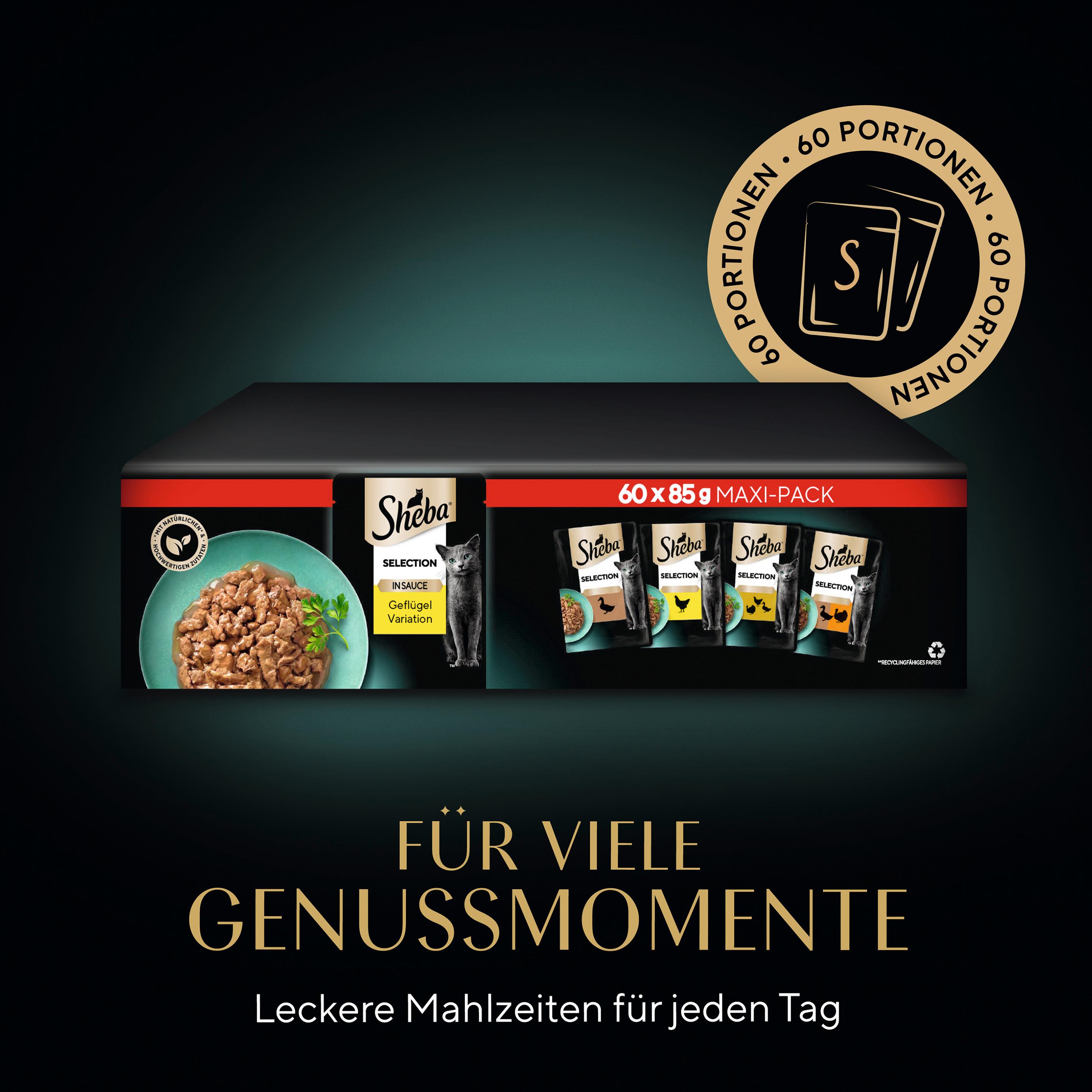 Produktbild SHEBA® Maxi-Pack Selection Mini Filets in Sauce Geflügel Variation 60x85g 3 von 6