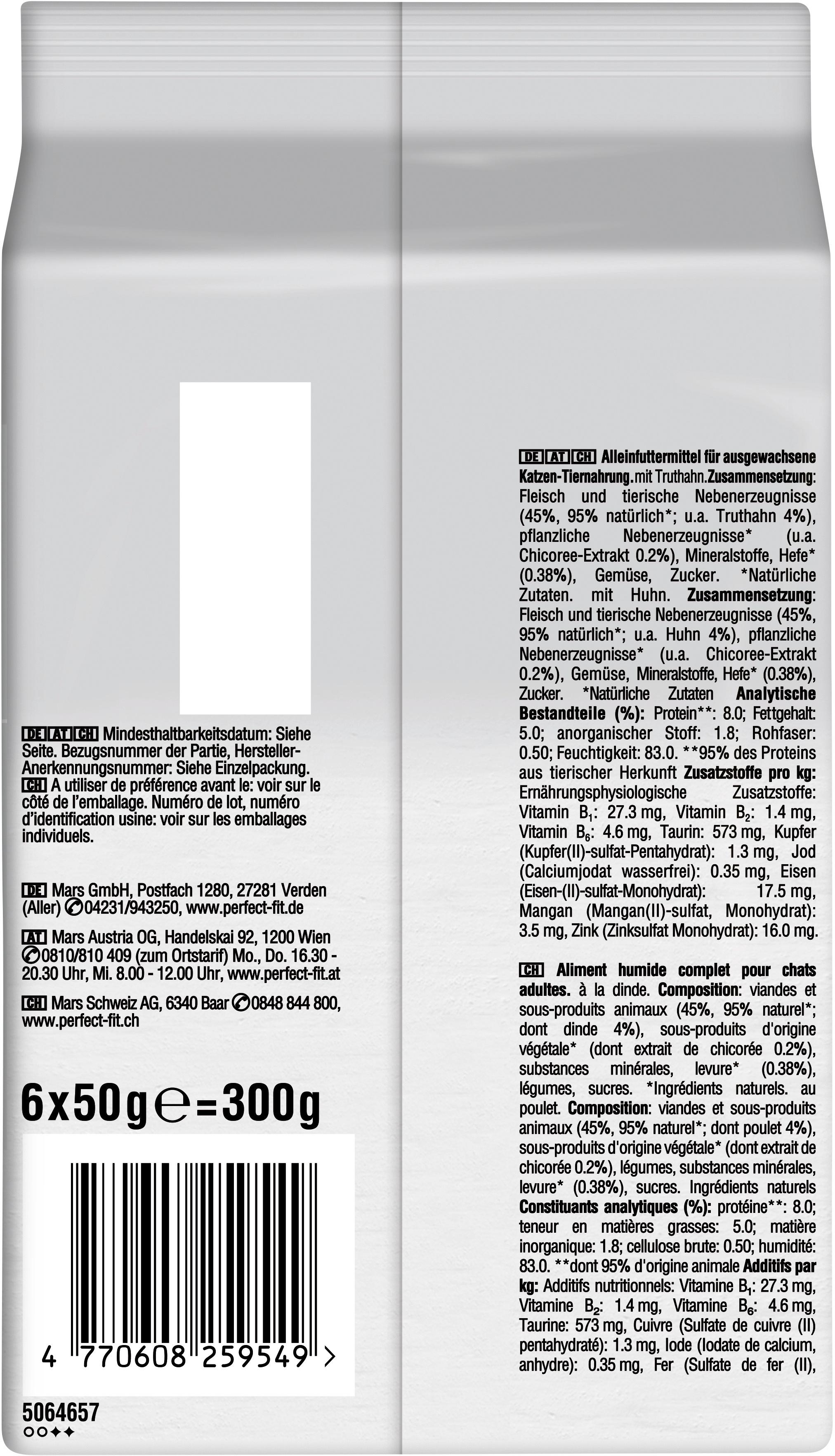Produktbild Perfect Fit™ Katze Natural Vitality Adult 1+ mit Truthahn und mit Huhn 2 von 4