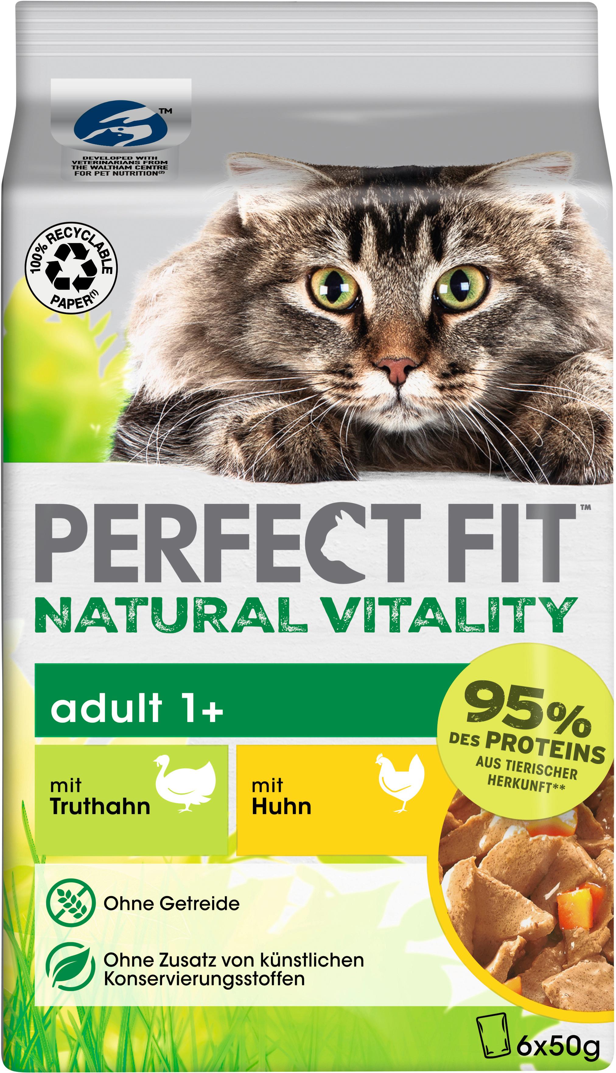 Perfect Fit™ Katze Natural Vitality Adult 1+ mit Truthahn und mit Huhn
