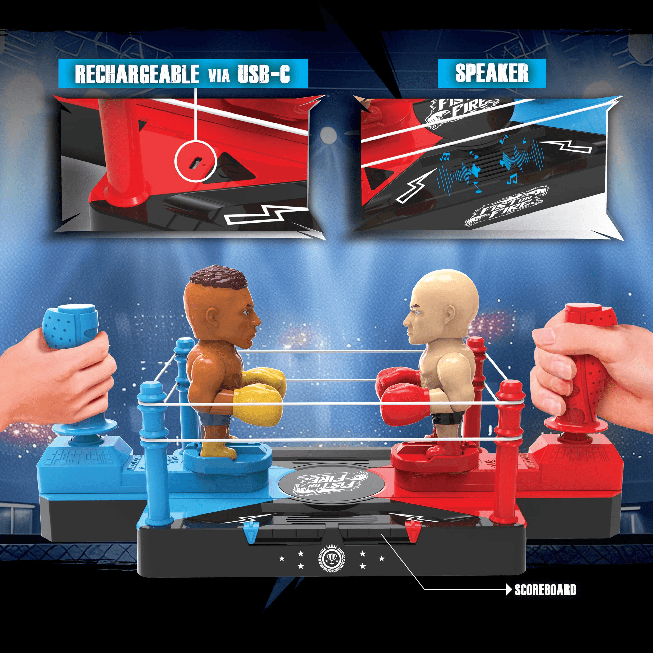 Produktbild Silverlit FIST ON FIRE Aufladbare Version | Actiongeladenes Boxspiel für 2 Spieler 7 von 10