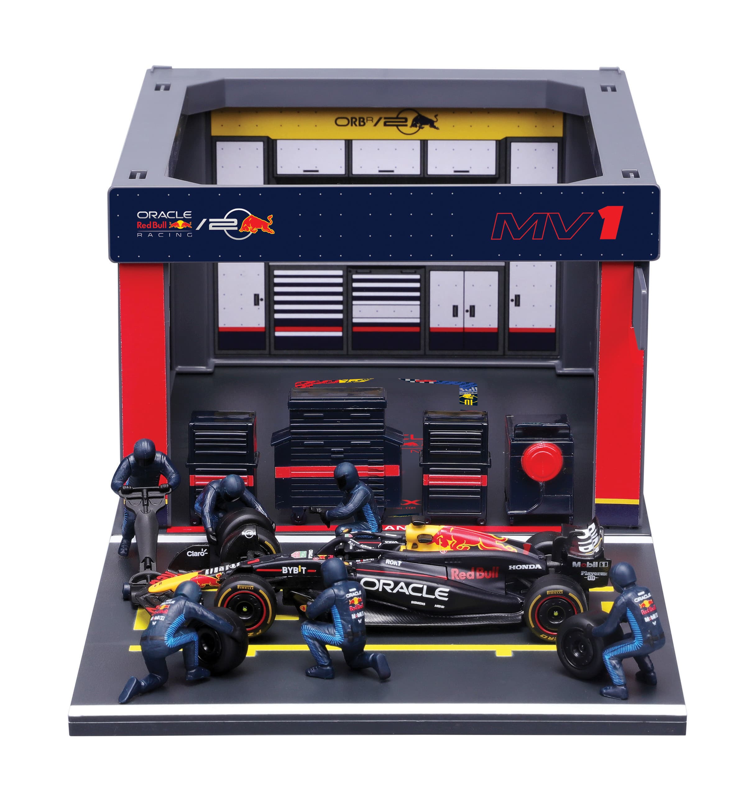 Bburago - 1:43 F1 Red Bull RB20 Pit Pass #1 Verstappen, Set