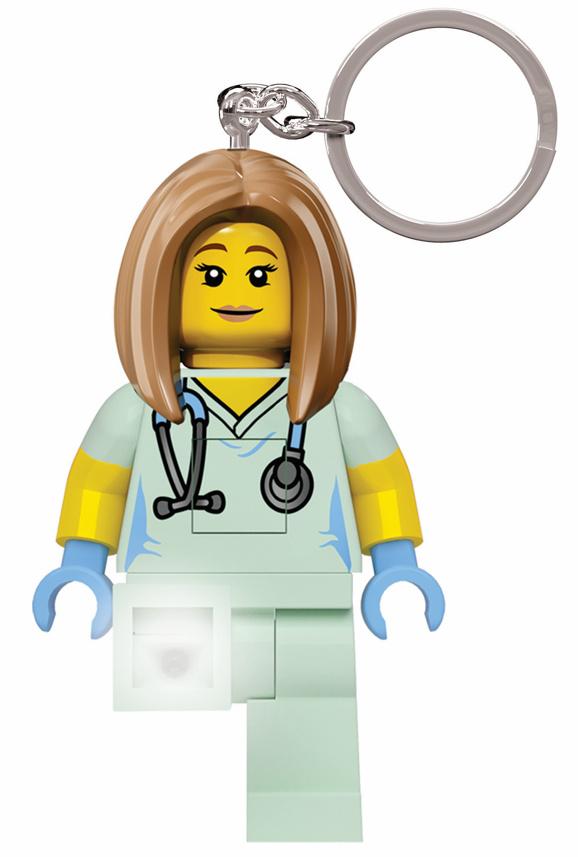 LEGO Krankeschwester Schlüsselanhänger mit Taschenlampe 6 cm in Geschenkpackung