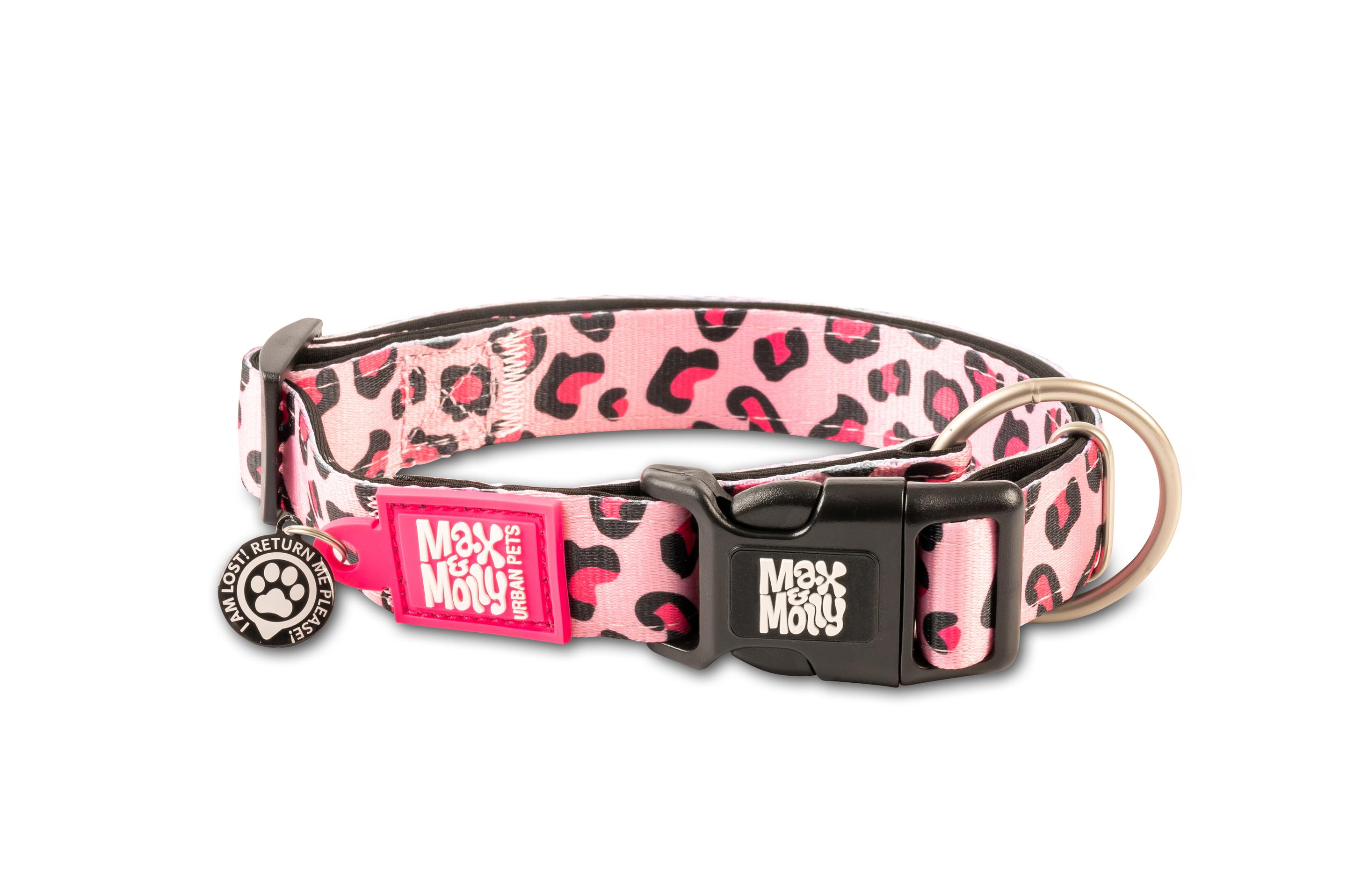 Max&Molly Smart ID Halsband Leopard Pink/L