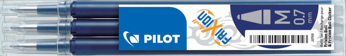 PILOT Tintenrollermine FriXion Ball/Clicker 0.5mm blauschwarz 3er Set