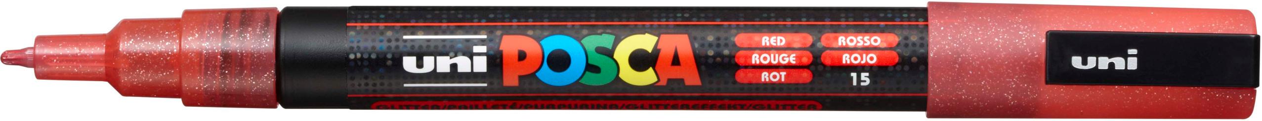 FABER-CASTELL  Marker UNI POSCA PC-3M Glitter rot