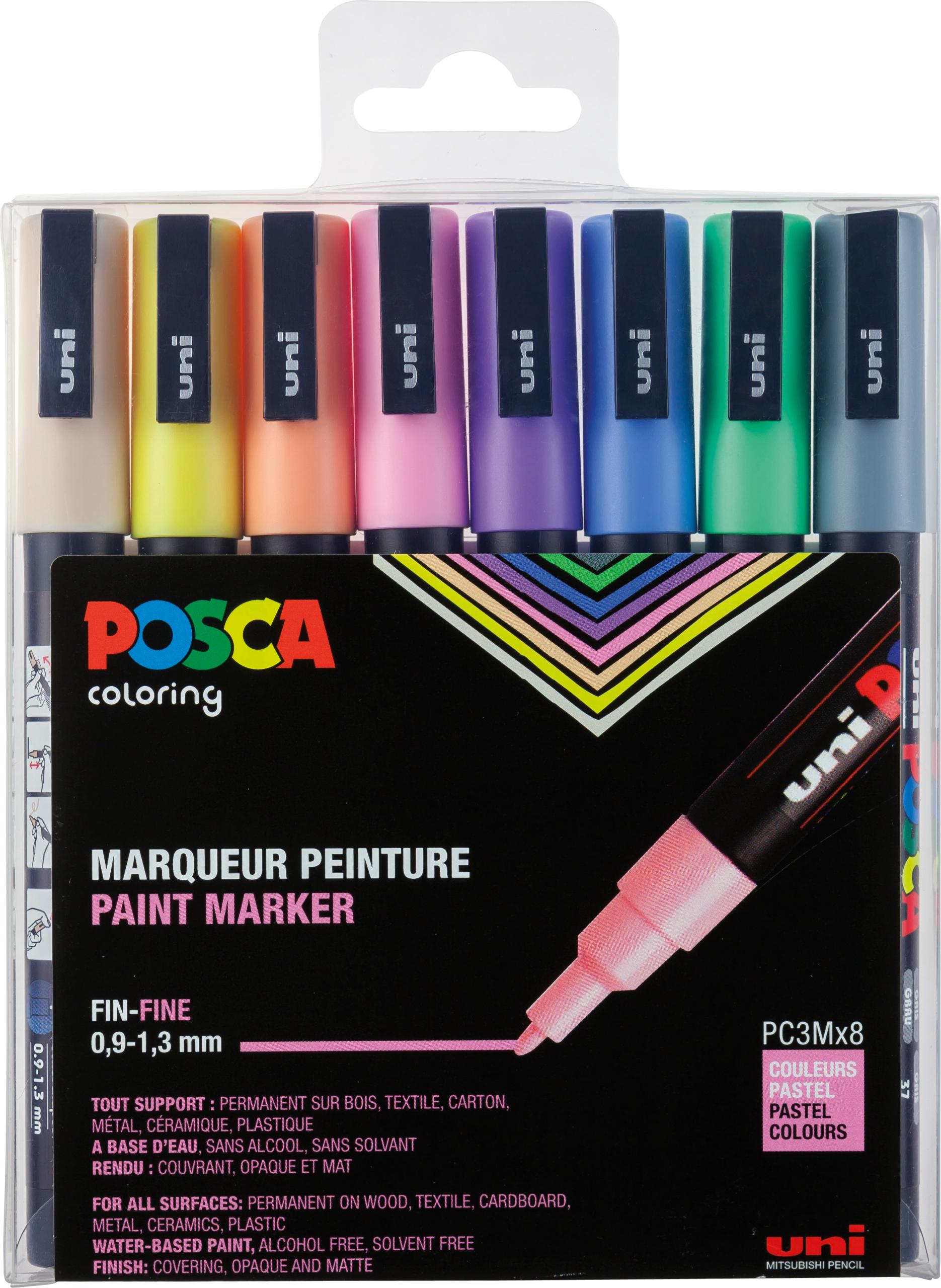 FABER-CASTELL  Marker UNI POSCA PC-3M 8er Set Pastell