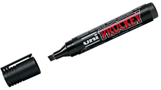FABER-CASTELL Marker Uni Prockey Keilspitze schwarz
