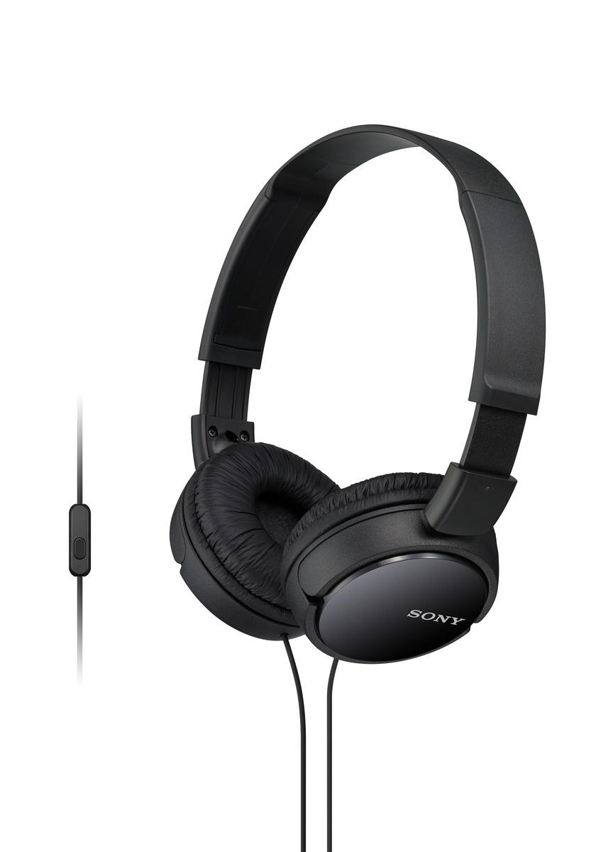 Sony On Ear MDRZX110APB.CE7 -Faltbarer Einstiegskopfhörer mit Headsetfunktion, schwarz