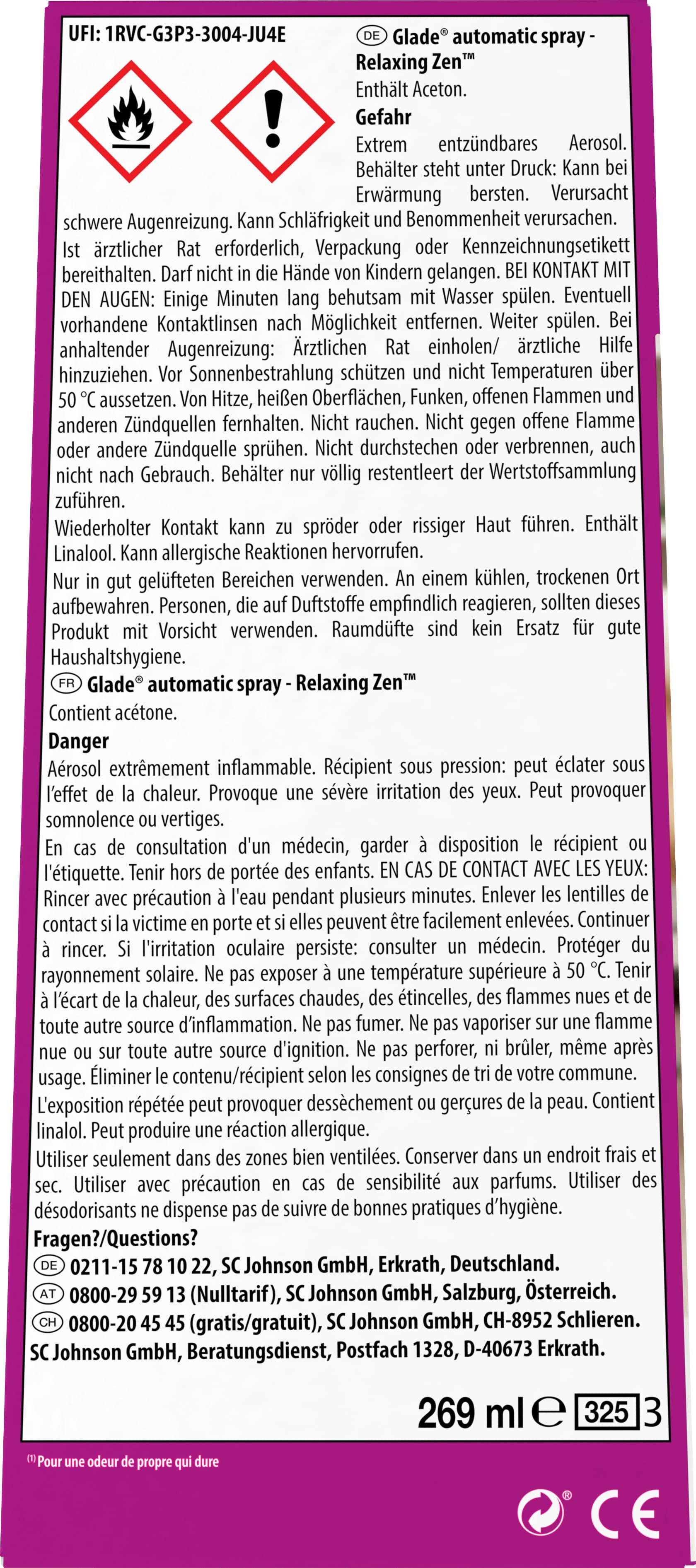 Produktbild Glade Automatic Spray Original Relaxing Zen 2 von 2