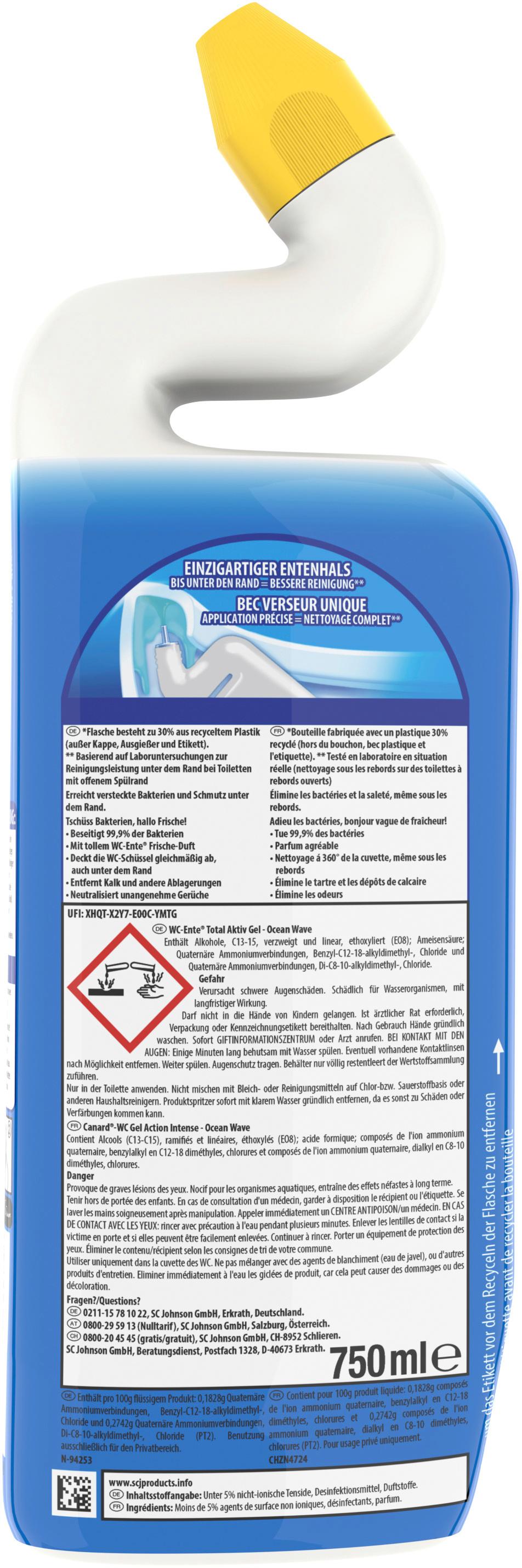 Produktbild WC-Ente Total Aktiv Gel WC-Reiniger Ocean Wave 2 von 2