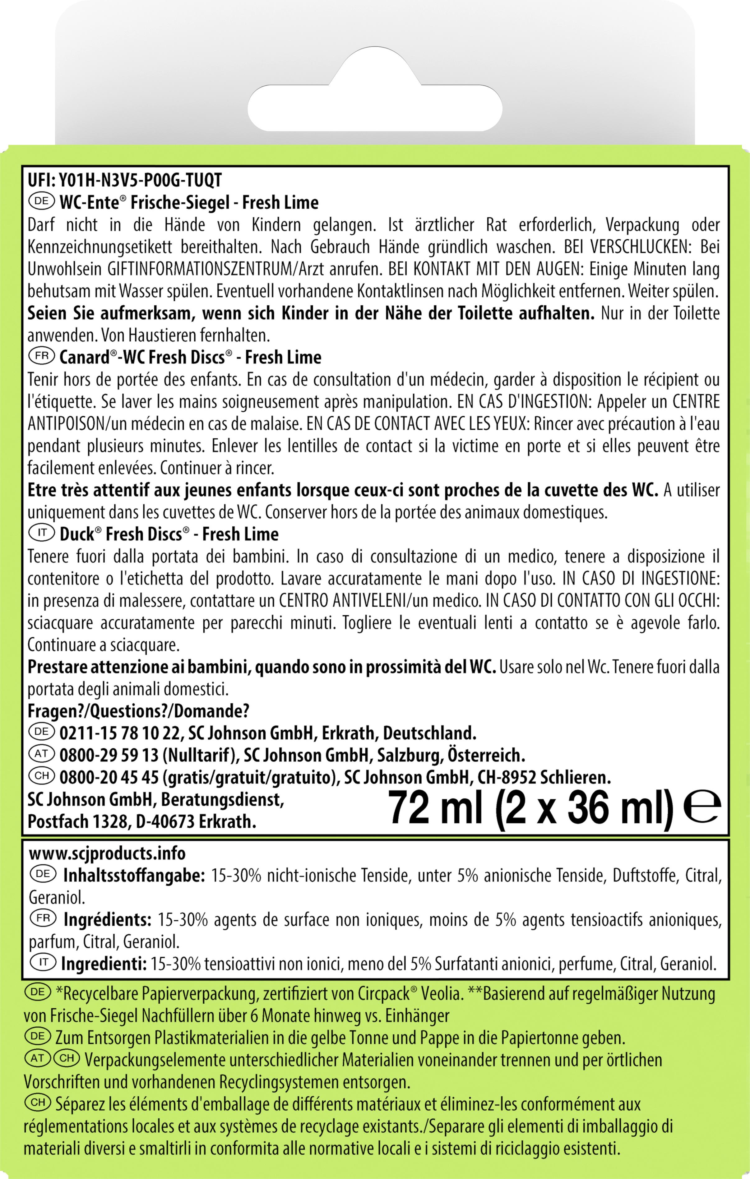 Produktbild WC-Ente Frische Siegel Fresh Lime Nachfüllung 2 von 2