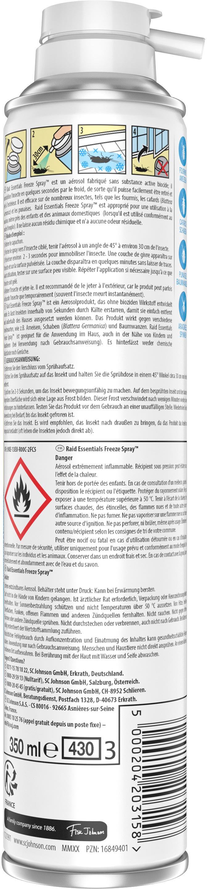 Produktbild Raid Essentials Freeze Insekten Eisspray Ameisen&Schaben 2 von 4