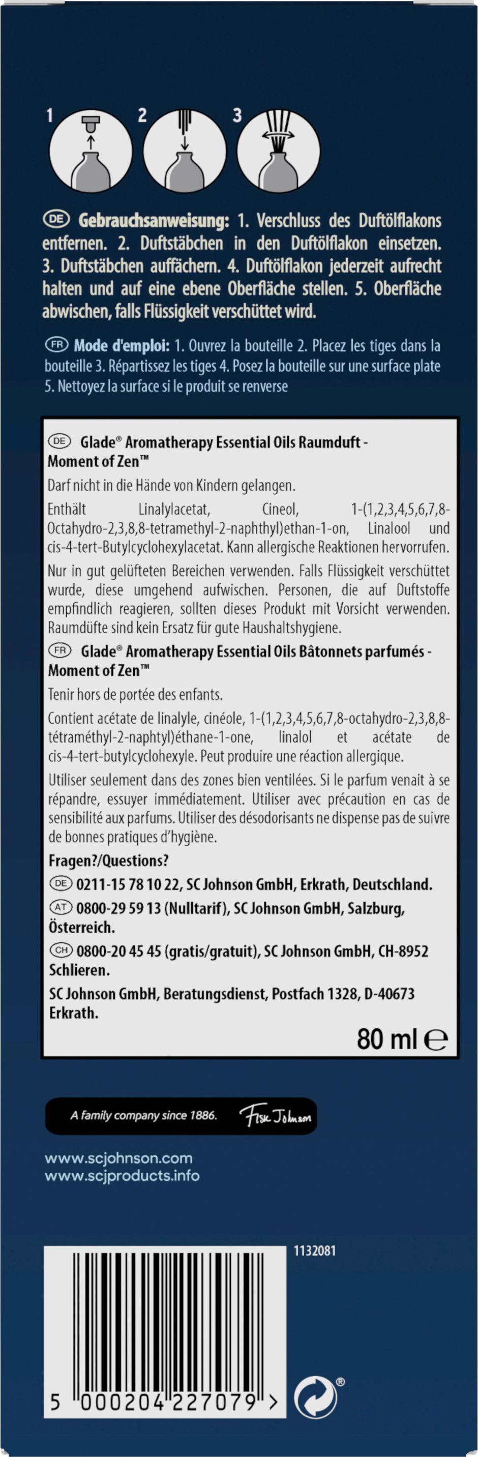 Produktbild Glade Aromatherapy Essential Oils Raumduft Moment of Zen 2 von 2