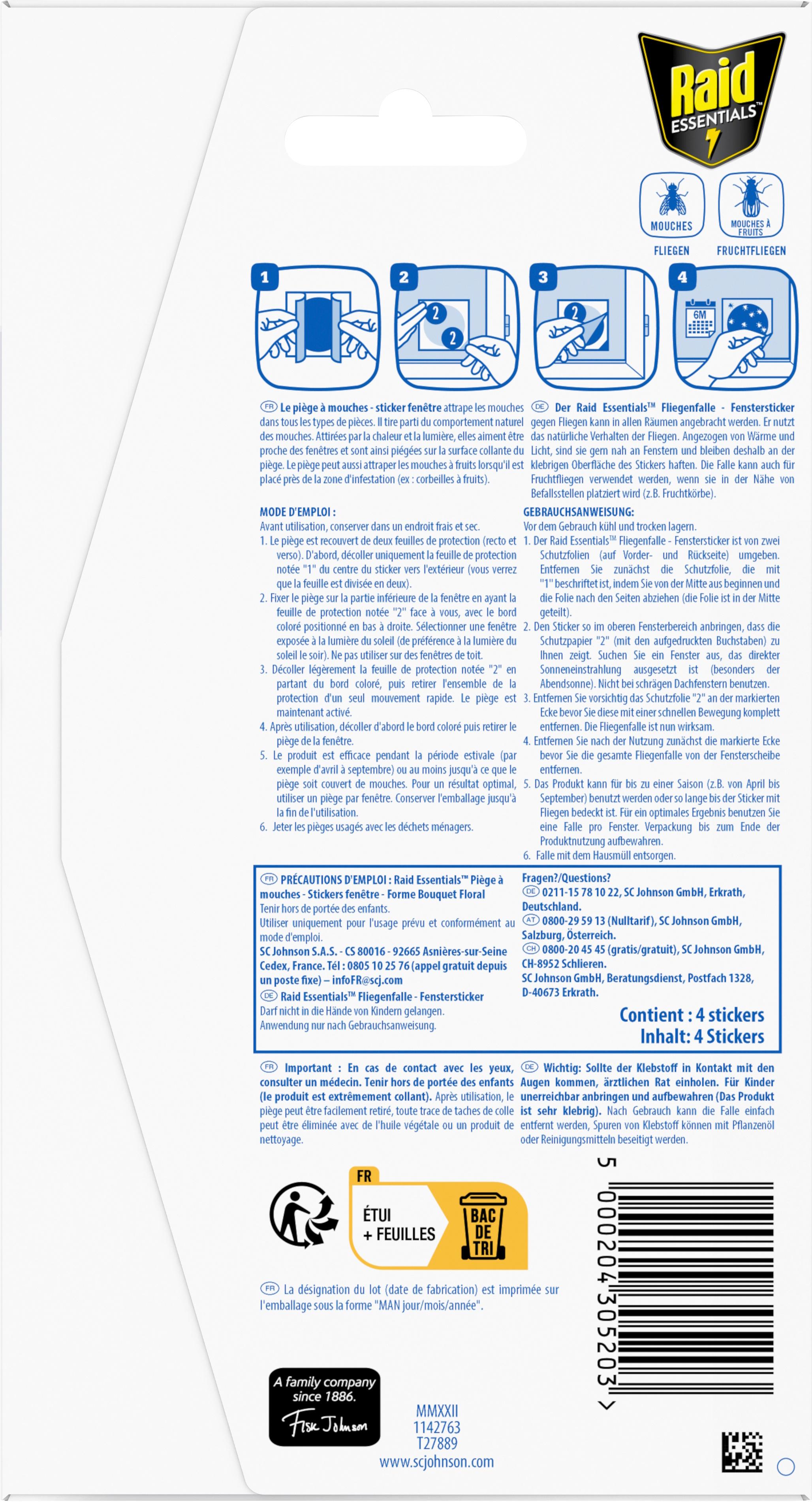 Produktbild Raid Essentials Fliegenfalle Fenstersticker 2 von 2