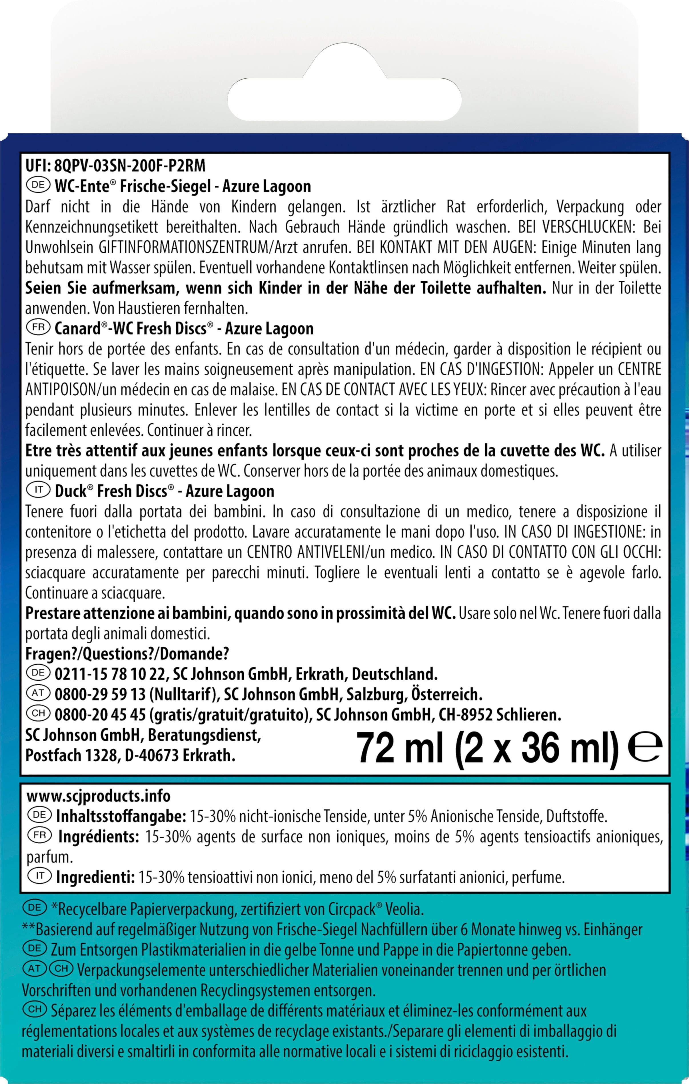 Produktbild WC Ente Frische-Siegel Blau 2 von 2