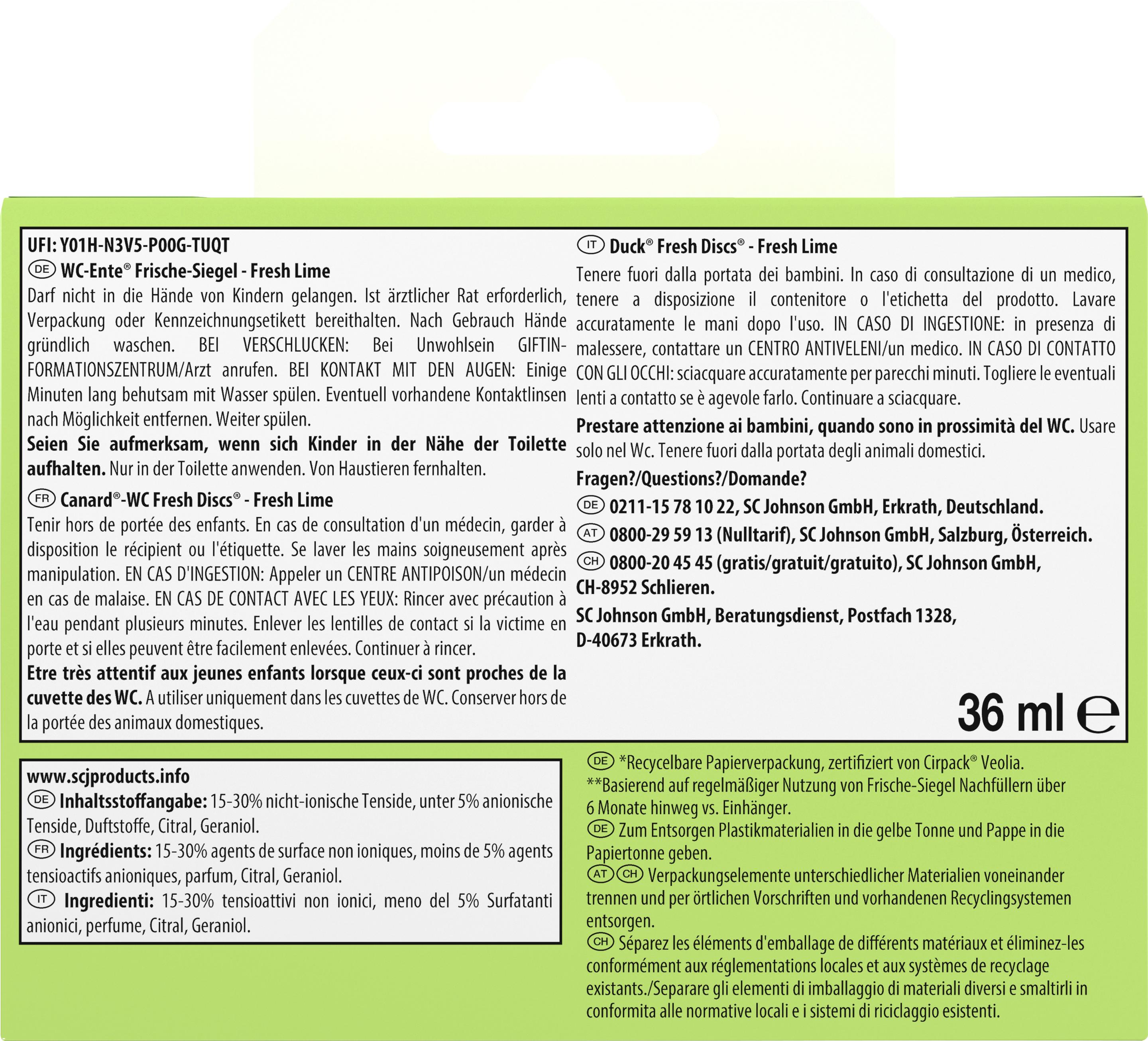 Produktbild WC-Ente Frische Siegel Duft-WC-Reiniger Fresh Lime 2 von 2