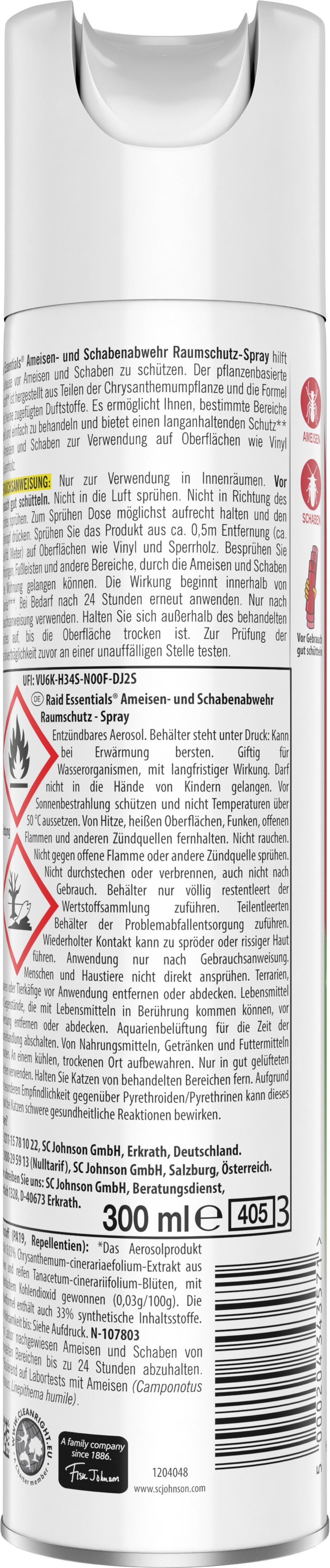 Produktbild Raid Essentials Ameisen-&Schabenabwehr Spray 2 von 2