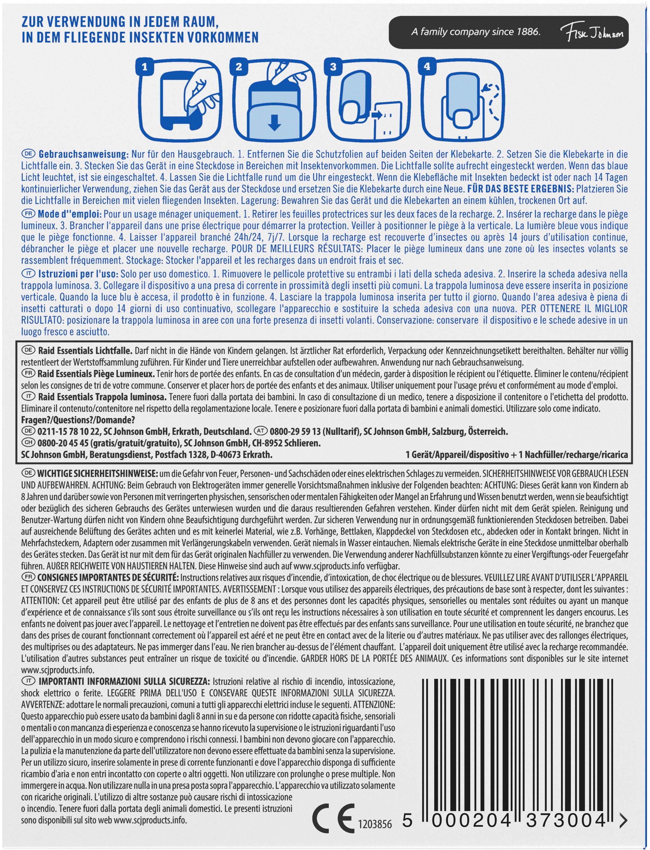 Produktbild Raid Essentials Insekten Lichtfalle 2 von 6