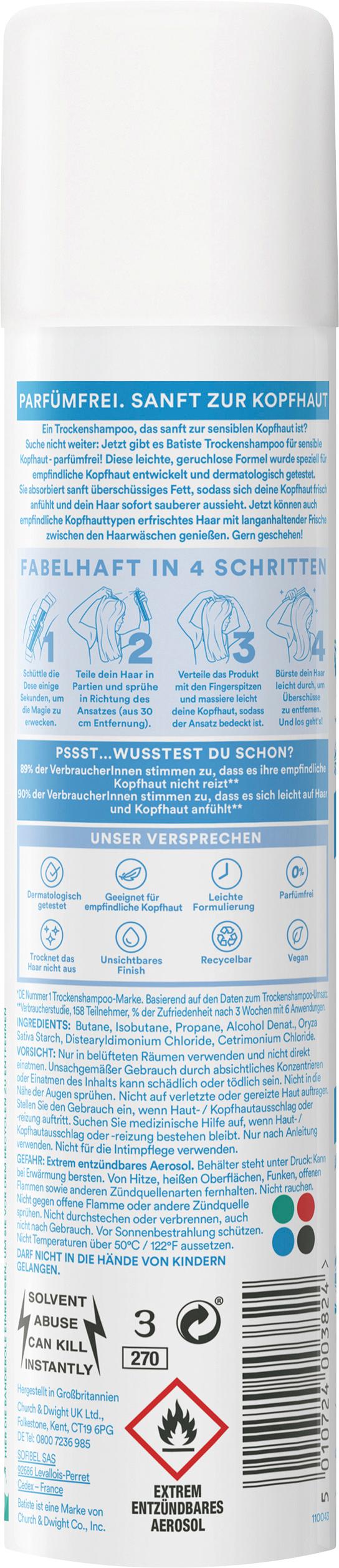 Produktbild Batiste sanftes Trockenshampoo Sensible Kopfhaut 2 von 10