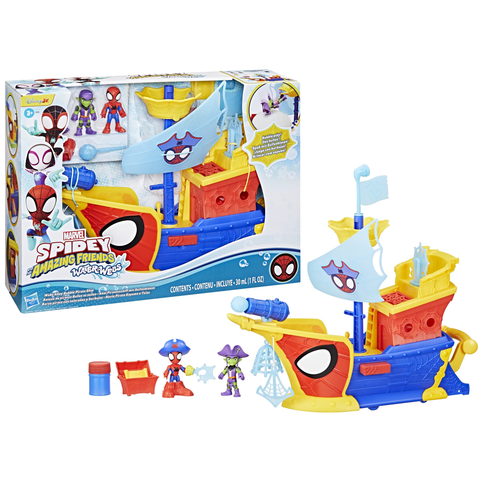 Hasbro - Marvel Water-Webs Ahoi Piratenschiff mit Seifenblasen