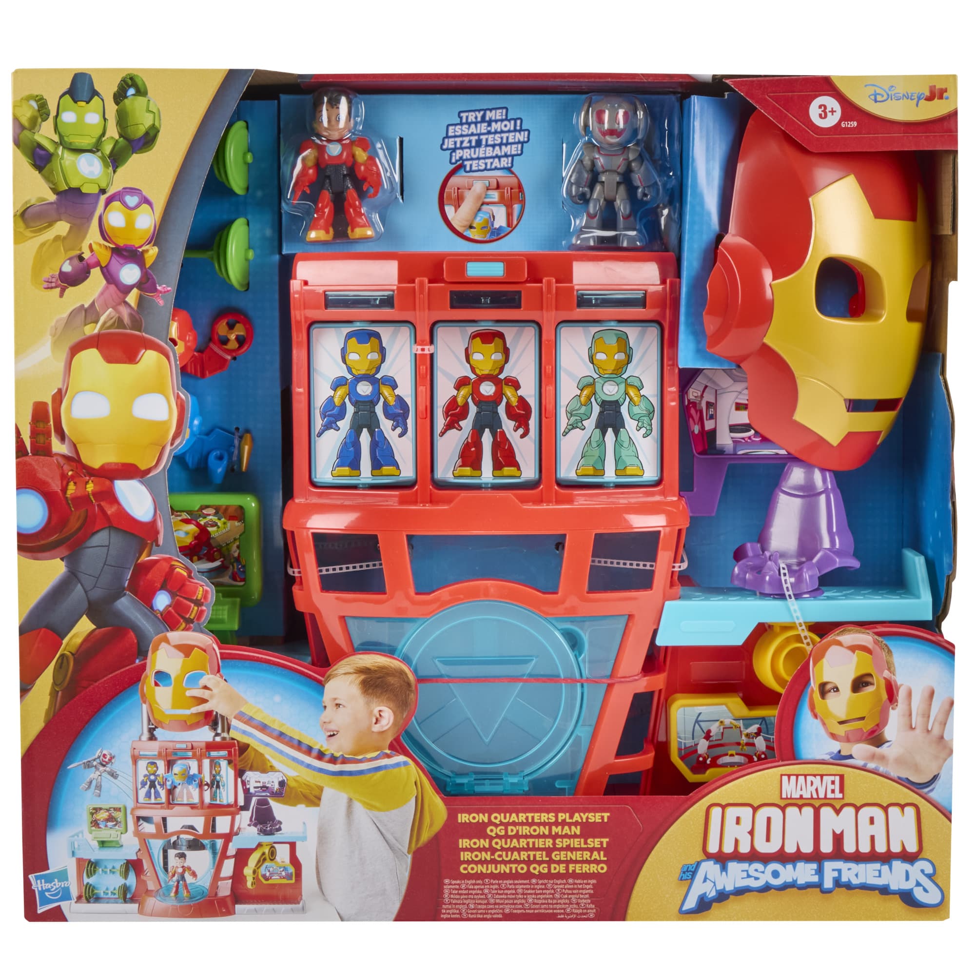 Hasbro - Marvel Iron Man and his Awesome Friends elektronisches Iron Quartier Spielset für Jungen und Mädchen