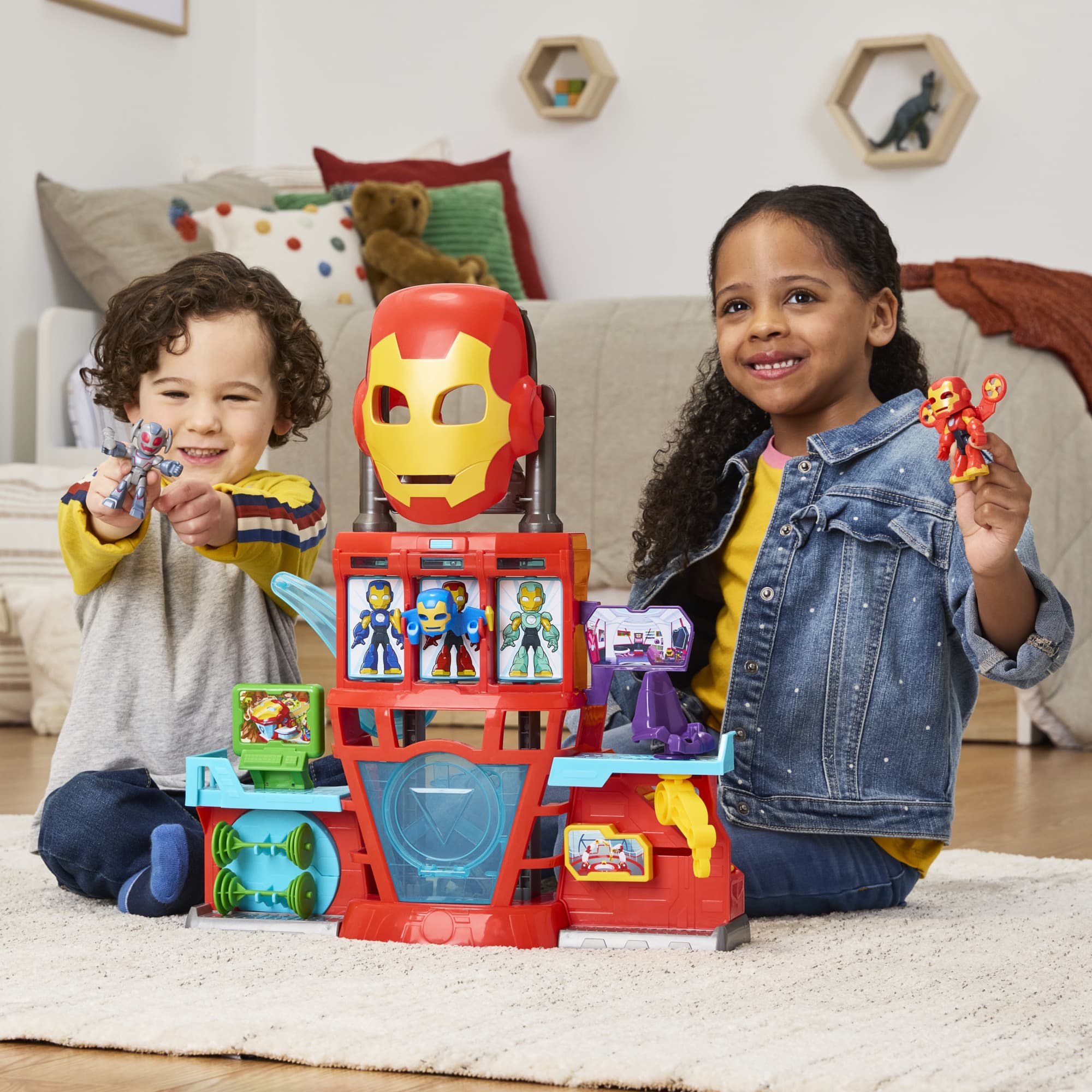 Produktbild Hasbro - Marvel Iron Man and his Awesome Friends elektronisches Iron Quartier Spielset für Jungen und Mädchen 8 von 16