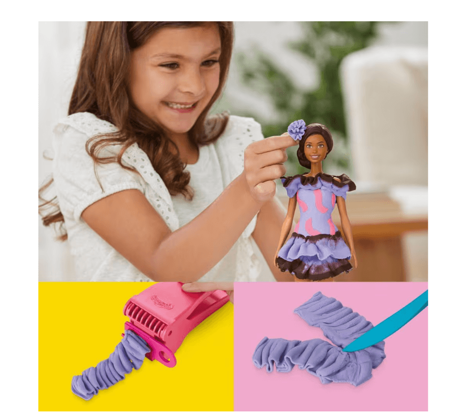 Produktbild Hasbro - Play-Doh Barbie Fashionista Ruffles – Kreatives Mode-Set für kleine Designer:innen 2 von 11